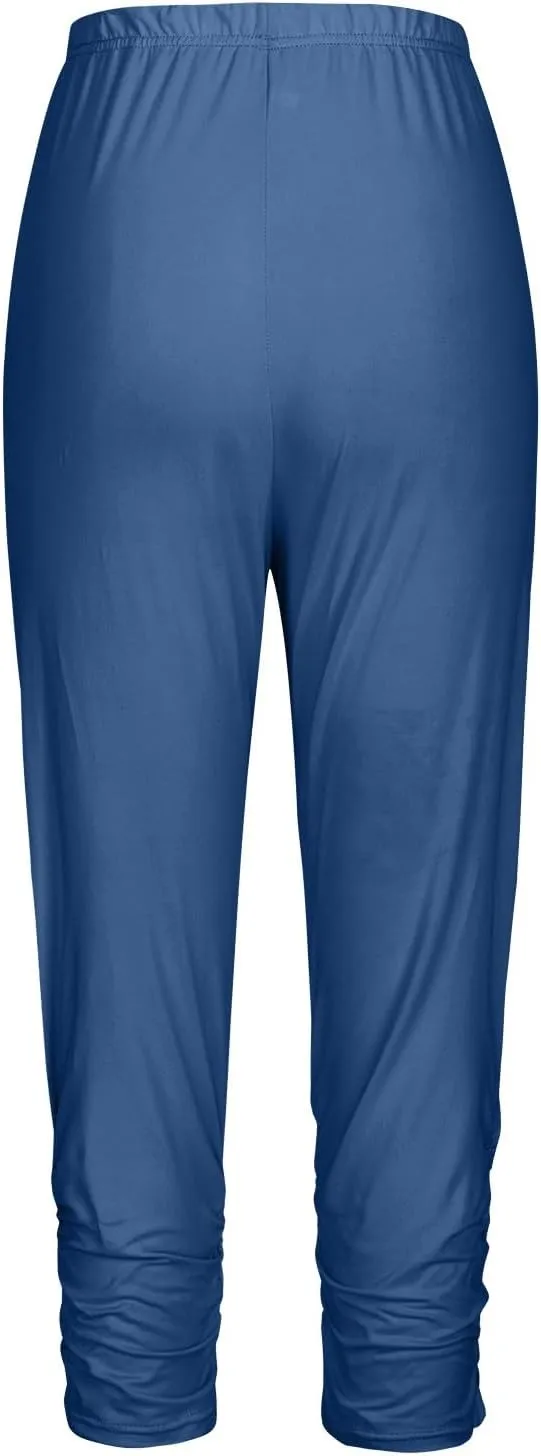 CRNTCEM Womens Capris Pants Stretchy Tummy Control Sports Yoga Pants High Waisted Cotton Fitness Gym Leggings Pant
