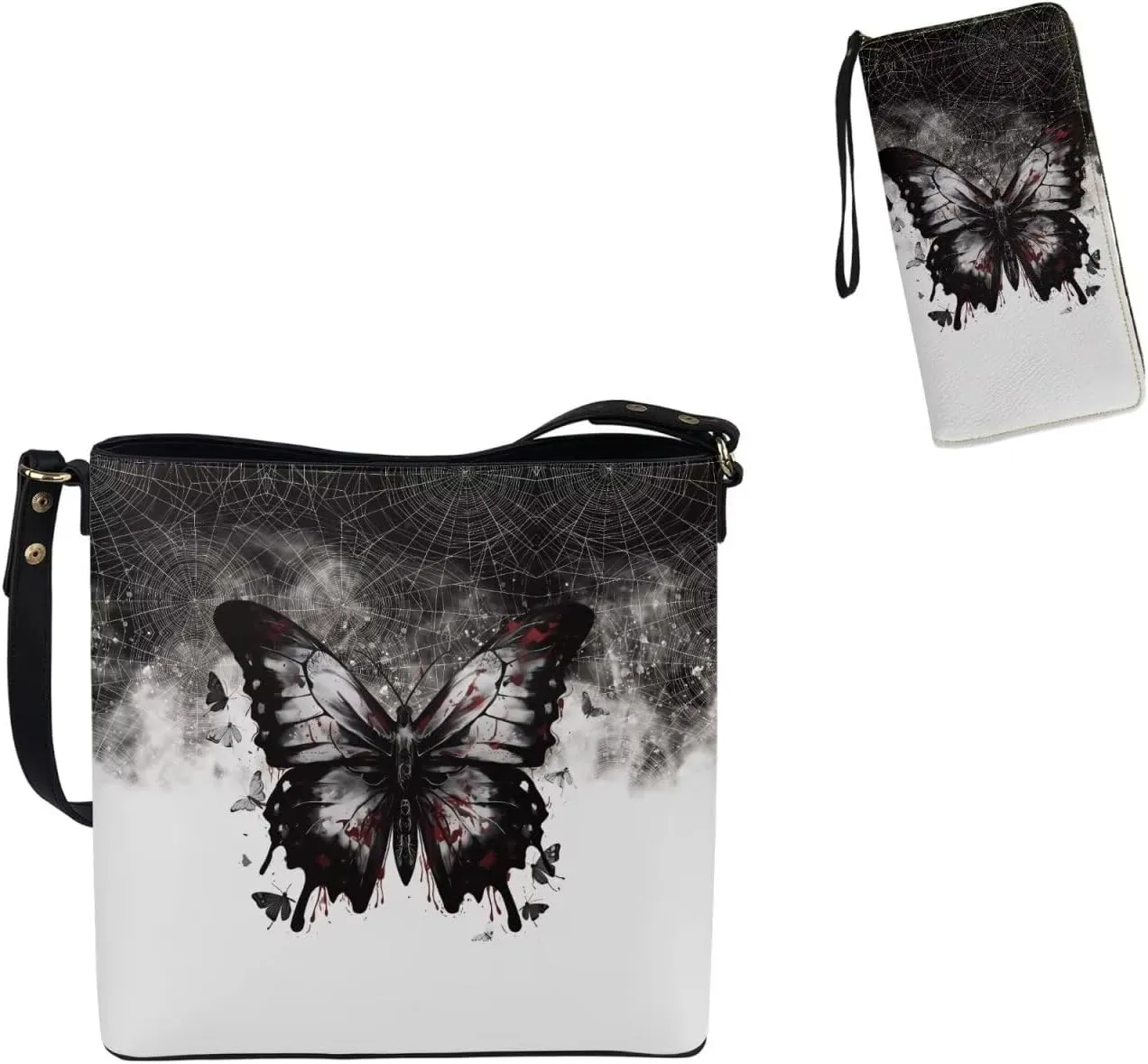 Crossbody Bags for Women Large Size Designer Leather Bucket Bag Purses Set Trendy Handbag with Wristlet Wallet