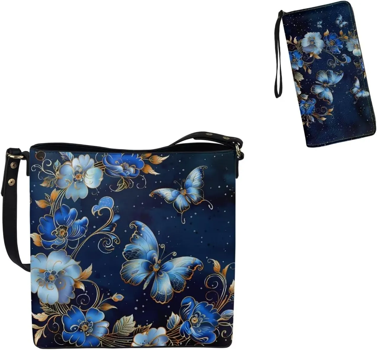 Crossbody Bags for Women Large Size Designer Leather Bucket Bag Purses Set Trendy Handbag with Wristlet Wallet