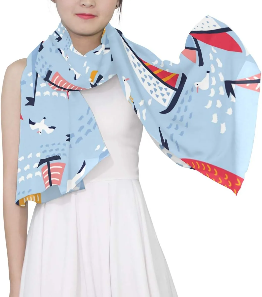 Custom Style Woman Chiffon Scarf Ladies Soft Wrap Silk Shawl