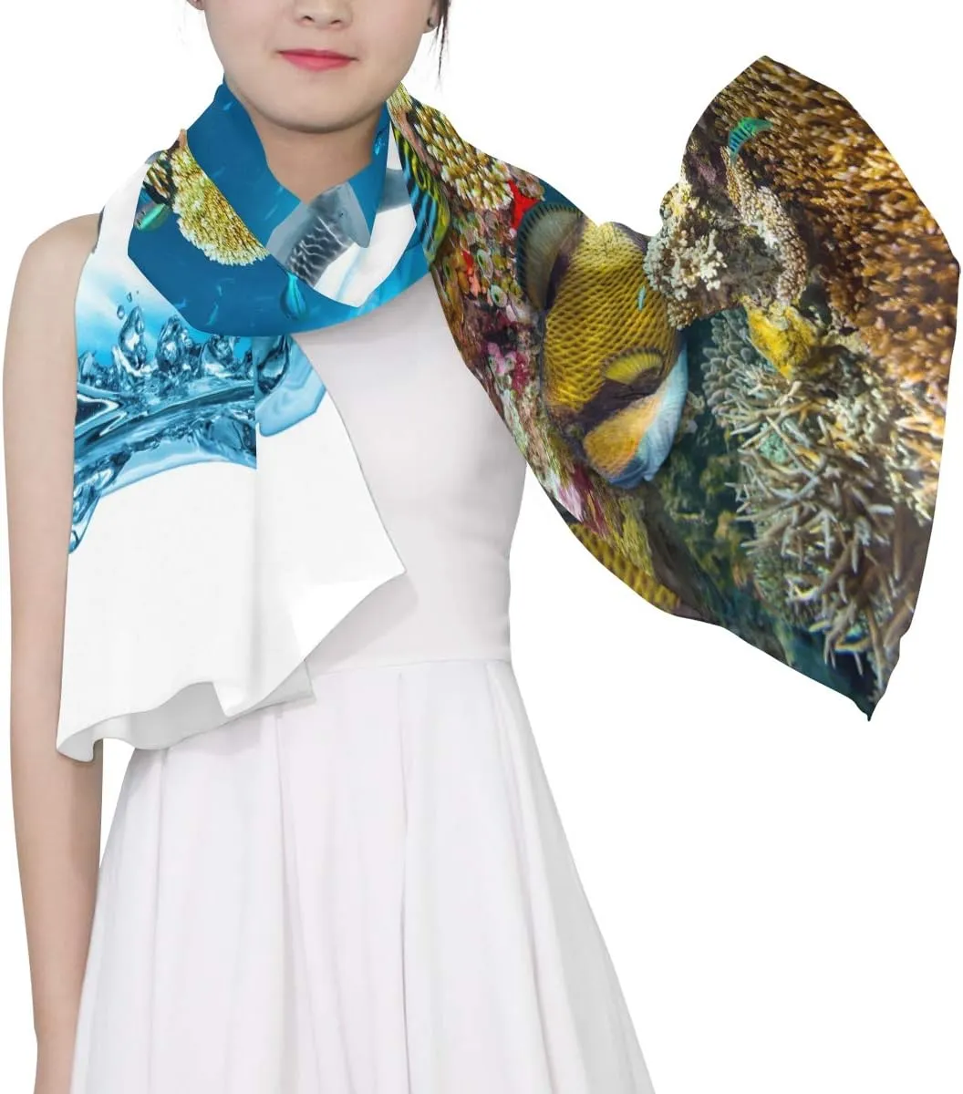 Custom Style Woman Chiffon Scarf Ladies Soft Wrap Silk Shawl