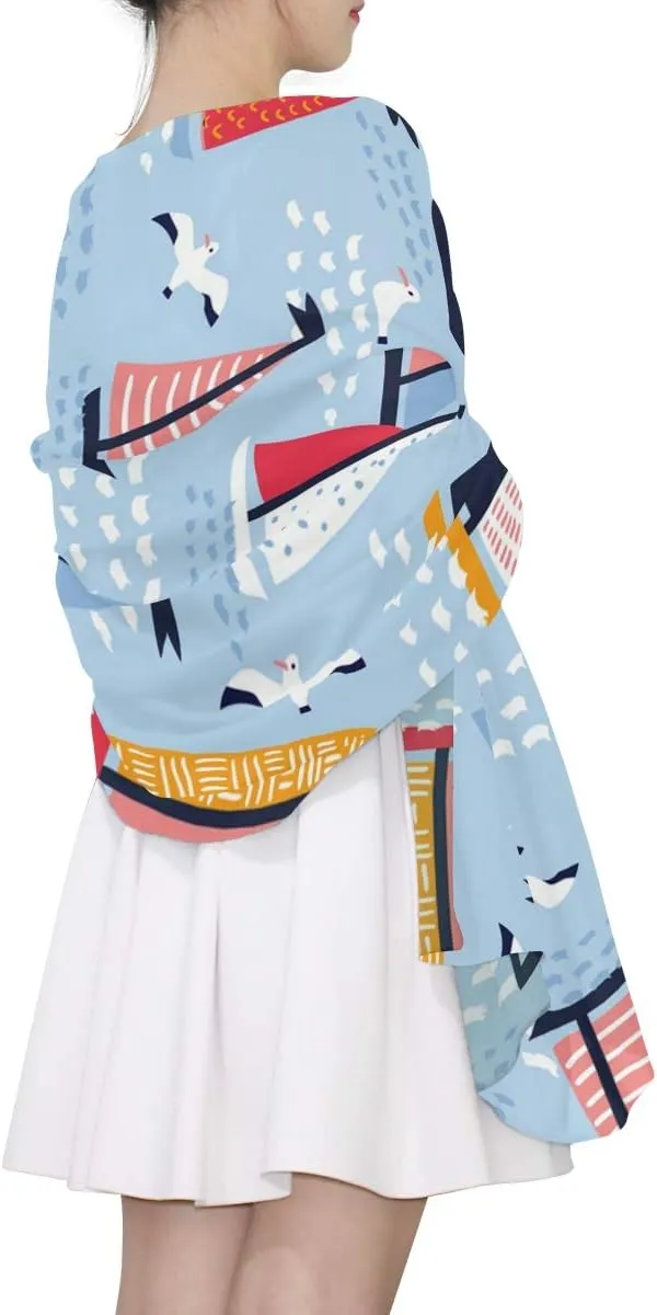 Custom Style Woman Chiffon Scarf Ladies Soft Wrap Silk Shawl