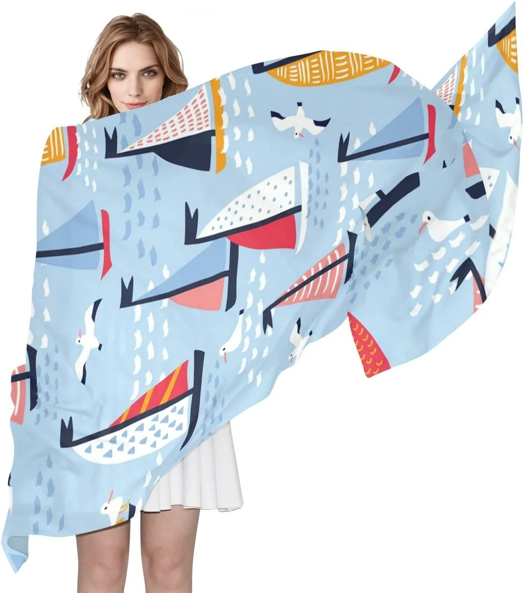 Custom Style Woman Chiffon Scarf Ladies Soft Wrap Silk Shawl