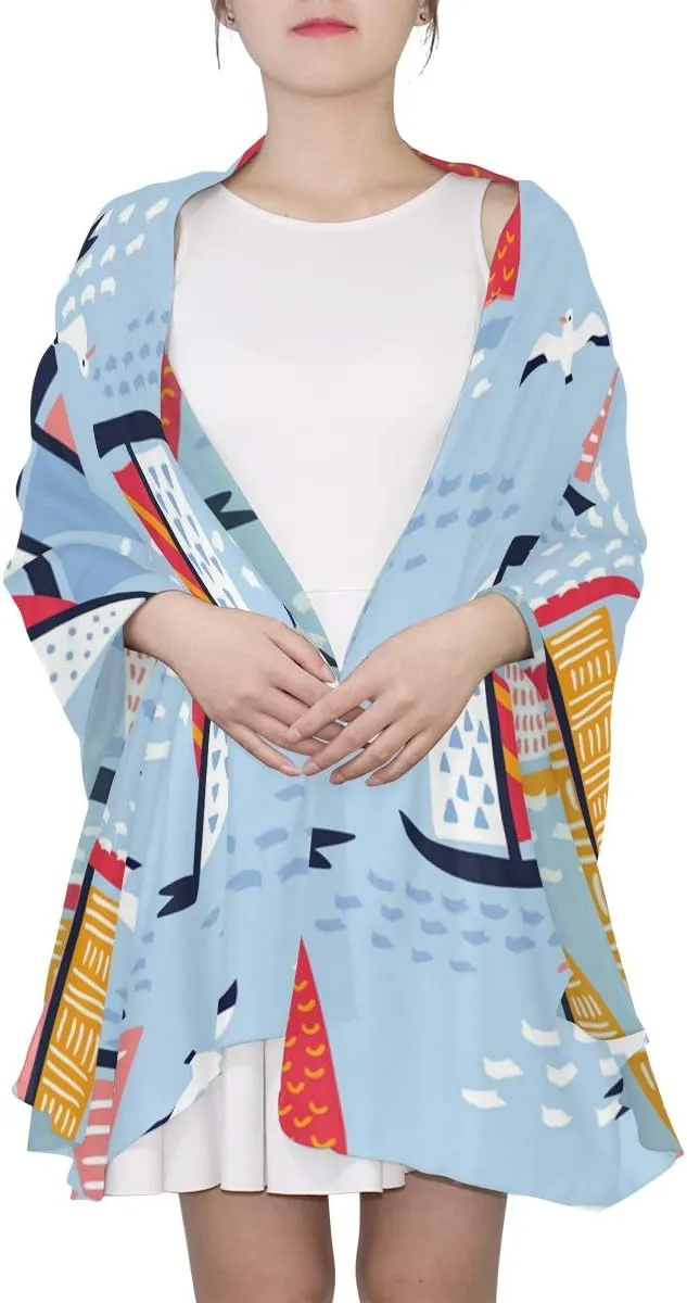 Custom Style Woman Chiffon Scarf Ladies Soft Wrap Silk Shawl
