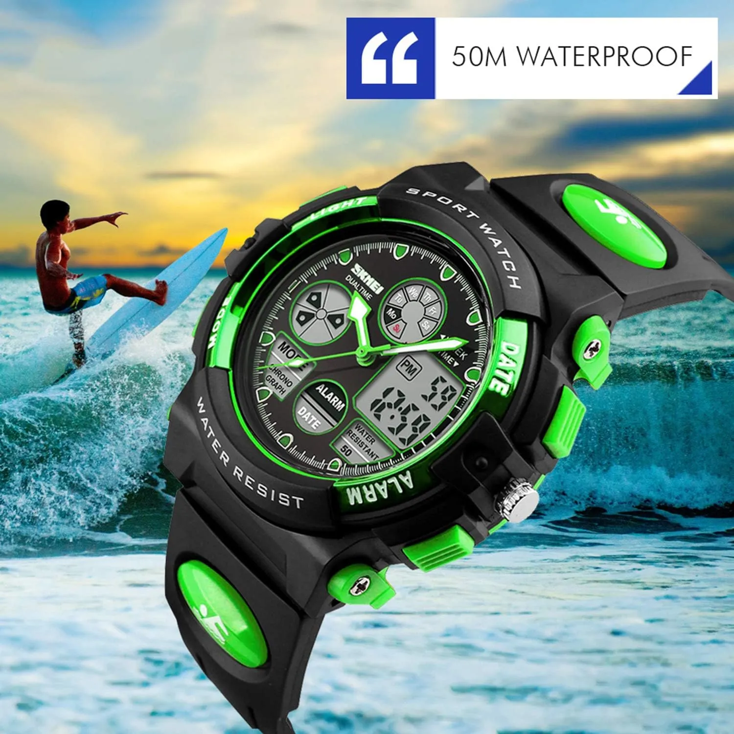 Dayllon Boys Watch,Kids Watch for 3-15 Year Old Boys,Digital Sport Outdoor Multi Function Waterproof with LED Alarm Calendar Analog Watch for Kids - Kids Gifts