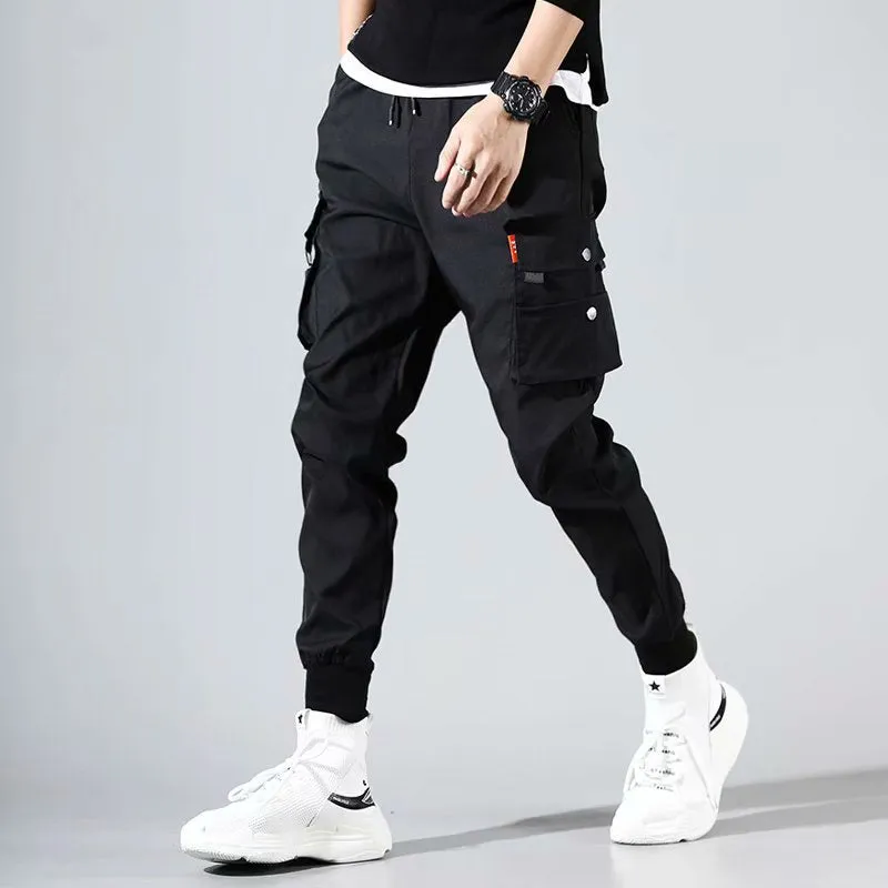 DEANWANGKT Mens Vintage Hip Hop Style Baggy Jeans Hip Hop Cargo Pants Men Streetwear Cotton Joggers Fashion Sweatpants Male Casual Harem Trousers Summer Harajuku Pants Men Women