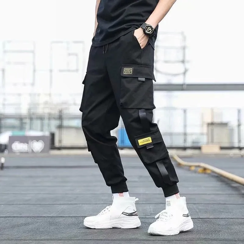 DEANWANGKT Mens Vintage Hip Hop Style Baggy Jeans Hip Hop Cargo Pants Men Streetwear Cotton Joggers Fashion Sweatpants Male Casual Harem Trousers Summer Harajuku Pants Men Women