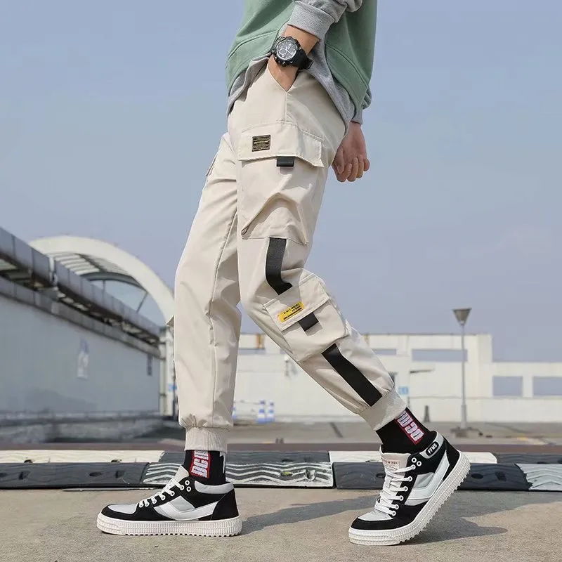 DEANWANGKT Mens Vintage Hip Hop Style Baggy Jeans Hip Hop Cargo Pants Men Streetwear Cotton Joggers Fashion Sweatpants Male Casual Harem Trousers Summer Harajuku Pants Men Women