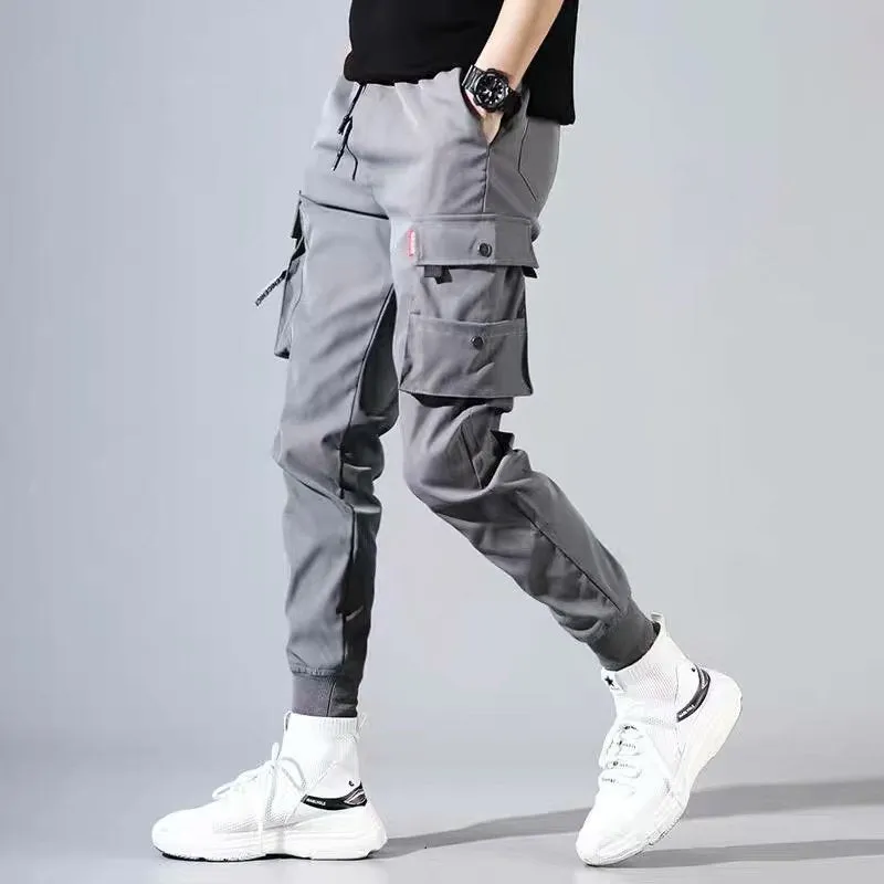 DEANWANGKT Mens Vintage Hip Hop Style Baggy Jeans Hip Hop Cargo Pants Men Streetwear Cotton Joggers Fashion Sweatpants Male Casual Harem Trousers Summer Harajuku Pants Men Women
