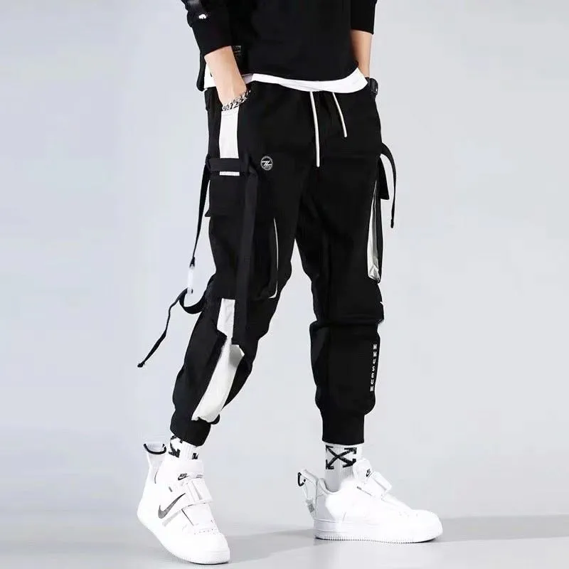 DEANWANGKT Mens Vintage Hip Hop Style Baggy Jeans Hip Hop Cargo Pants Men Streetwear Cotton Joggers Fashion Sweatpants Male Casual Harem Trousers Summer Harajuku Pants Men Women