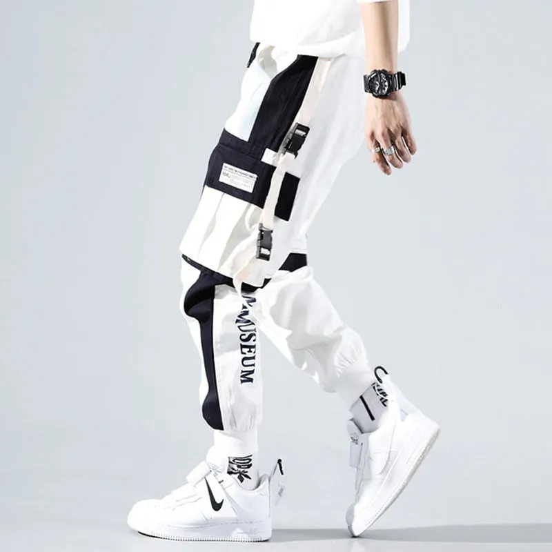 DEANWANGKT Mens Vintage Hip Hop Style Baggy Jeans Hip Hop Cargo Pants Men Streetwear Cotton Joggers Fashion Sweatpants Male Casual Harem Trousers Summer Harajuku Pants Men Women