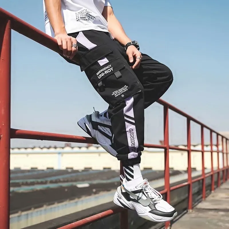 DEANWANGKT Mens Vintage Hip Hop Style Baggy Jeans Hip Hop Cargo Pants Men Streetwear Cotton Joggers Fashion Sweatpants Male Casual Harem Trousers Summer Harajuku Pants Men Women