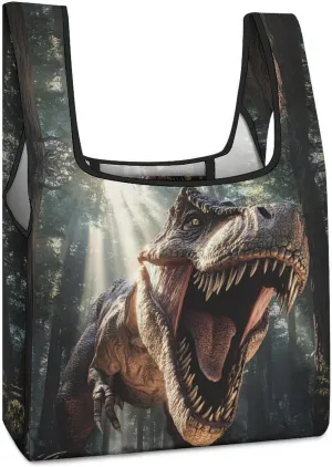 Dinosaur Shopping Bags Reusable Grocery Bag Lightweight Tote Bags Holiday Bags with Handles
