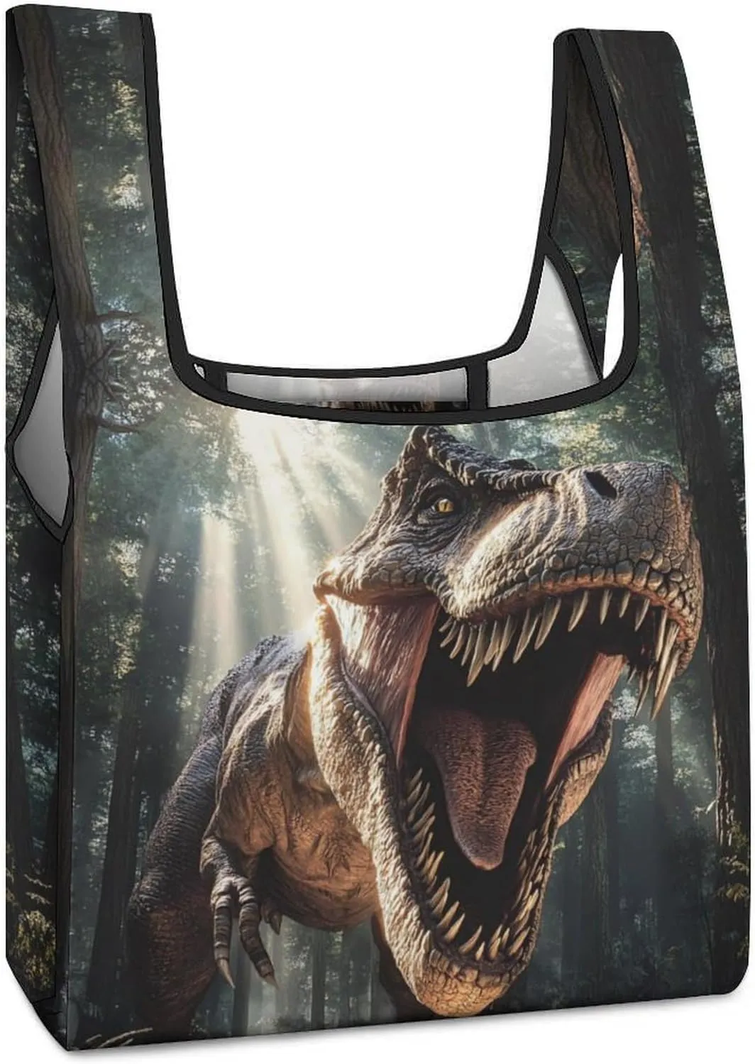 Dinosaur Shopping Bags Reusable Grocery Bag Lightweight Tote Bags Holiday Bags with Handles