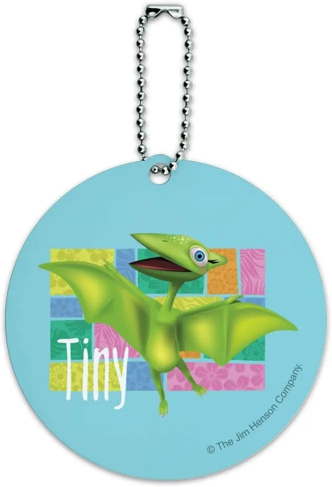 Dinosaur Train Tiny Round Luggage ID Tag Card Suitcase Carry-On