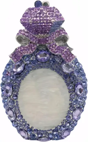 DJBM Women Luxury Perfume Bottle Clutch Purse Chic Glitter Bowknot Gemstone Chain Handbag for Evening Nightclub