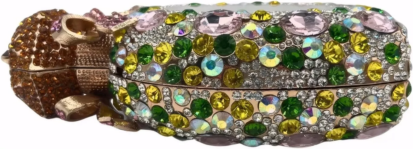DJBM Women Luxury Perfume Bottle Clutch Purse Chic Glitter Bowknot Gemstone Chain Handbag for Evening Nightclub