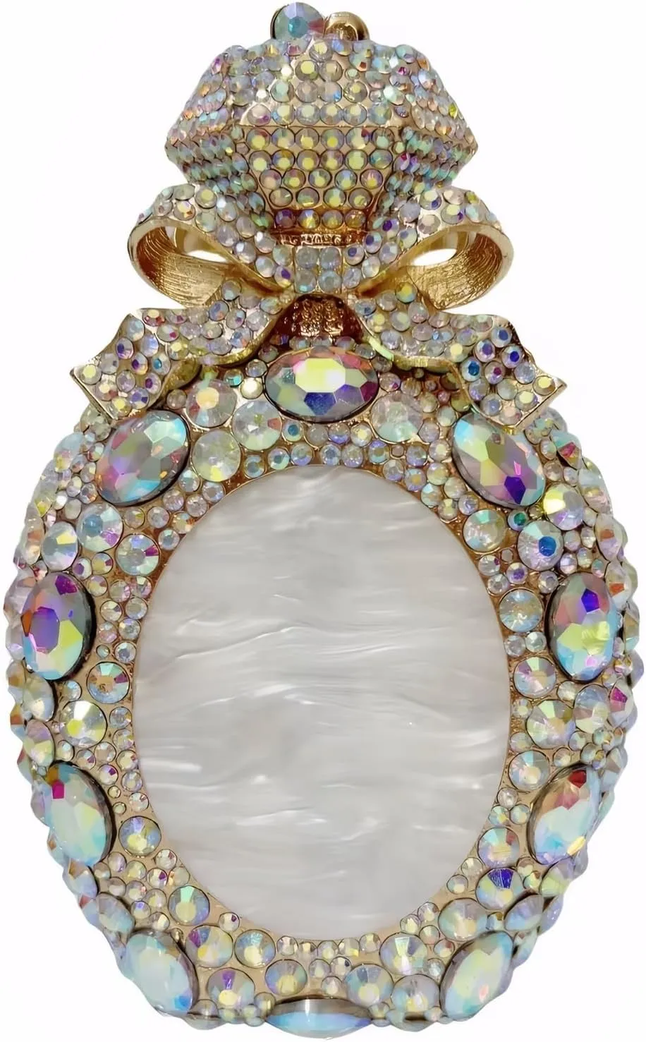 DJBM Women Luxury Perfume Bottle Clutch Purse Chic Glitter Bowknot Gemstone Chain Handbag for Evening Nightclub
