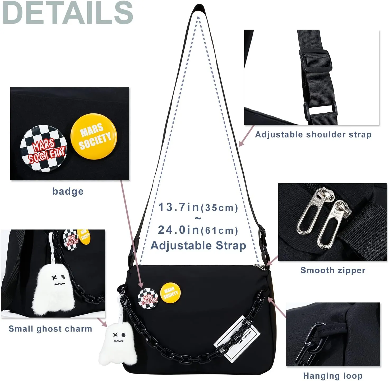 DOB SECHS Crossbody Purse Small Messenger Bags for Women Shoulder Bag