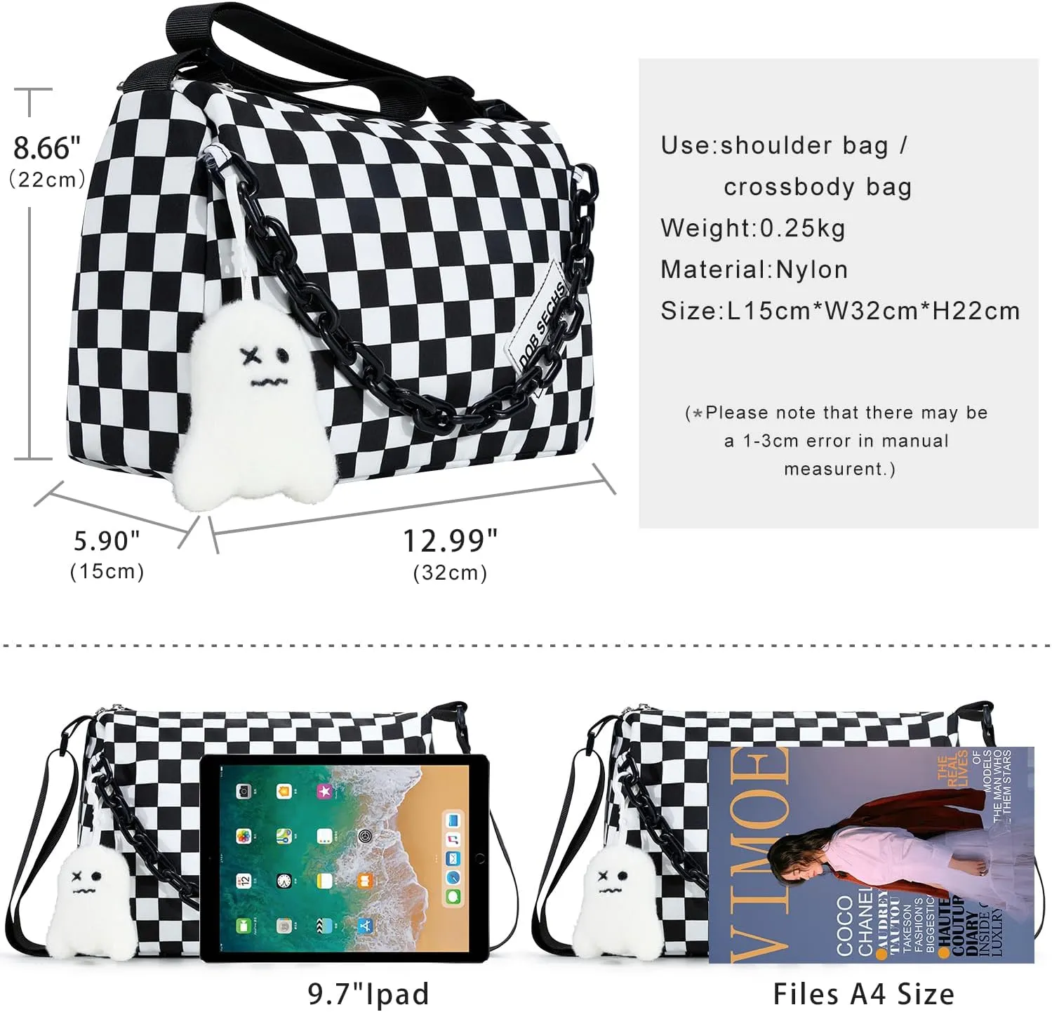 DOB SECHS Crossbody Purse Small Messenger Bags for Women Shoulder Bag
