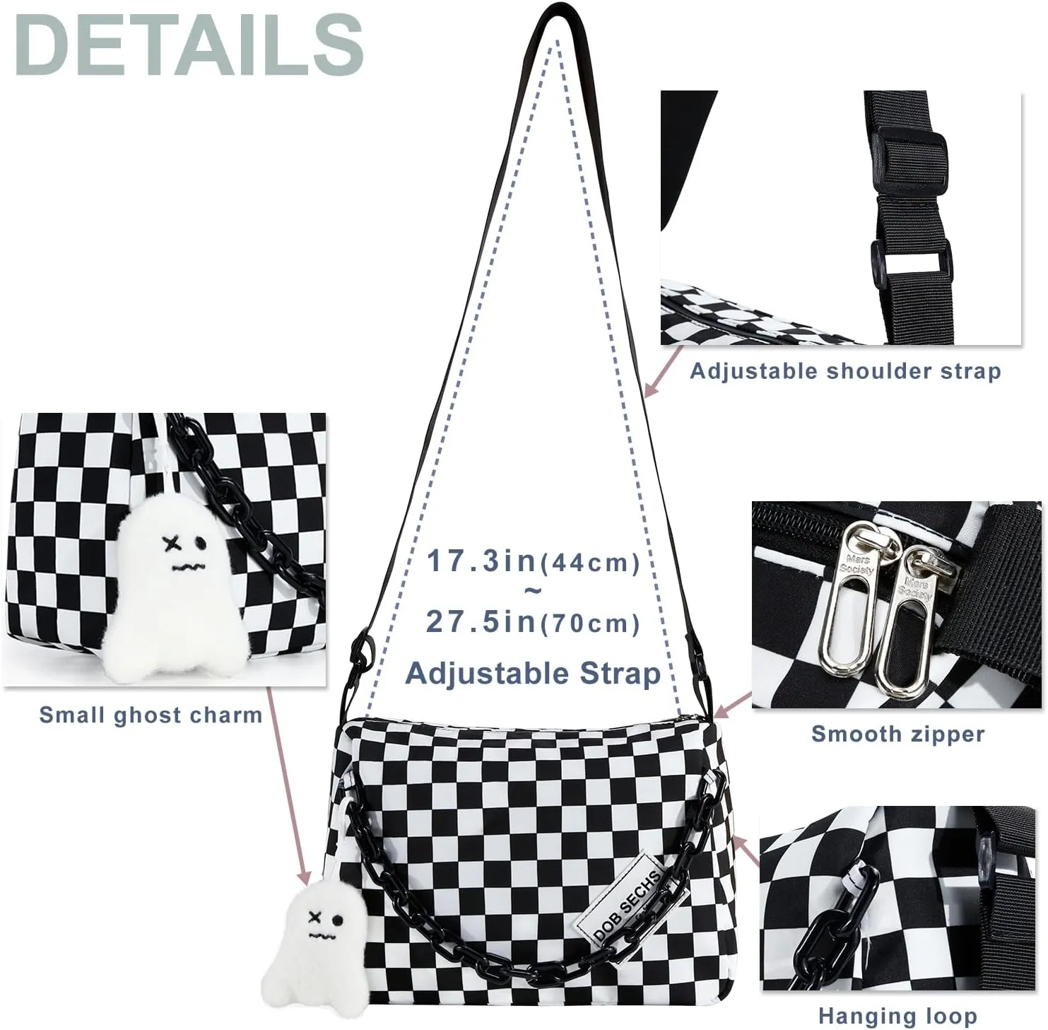 DOB SECHS Crossbody Purse Small Messenger Bags for Women Shoulder Bag