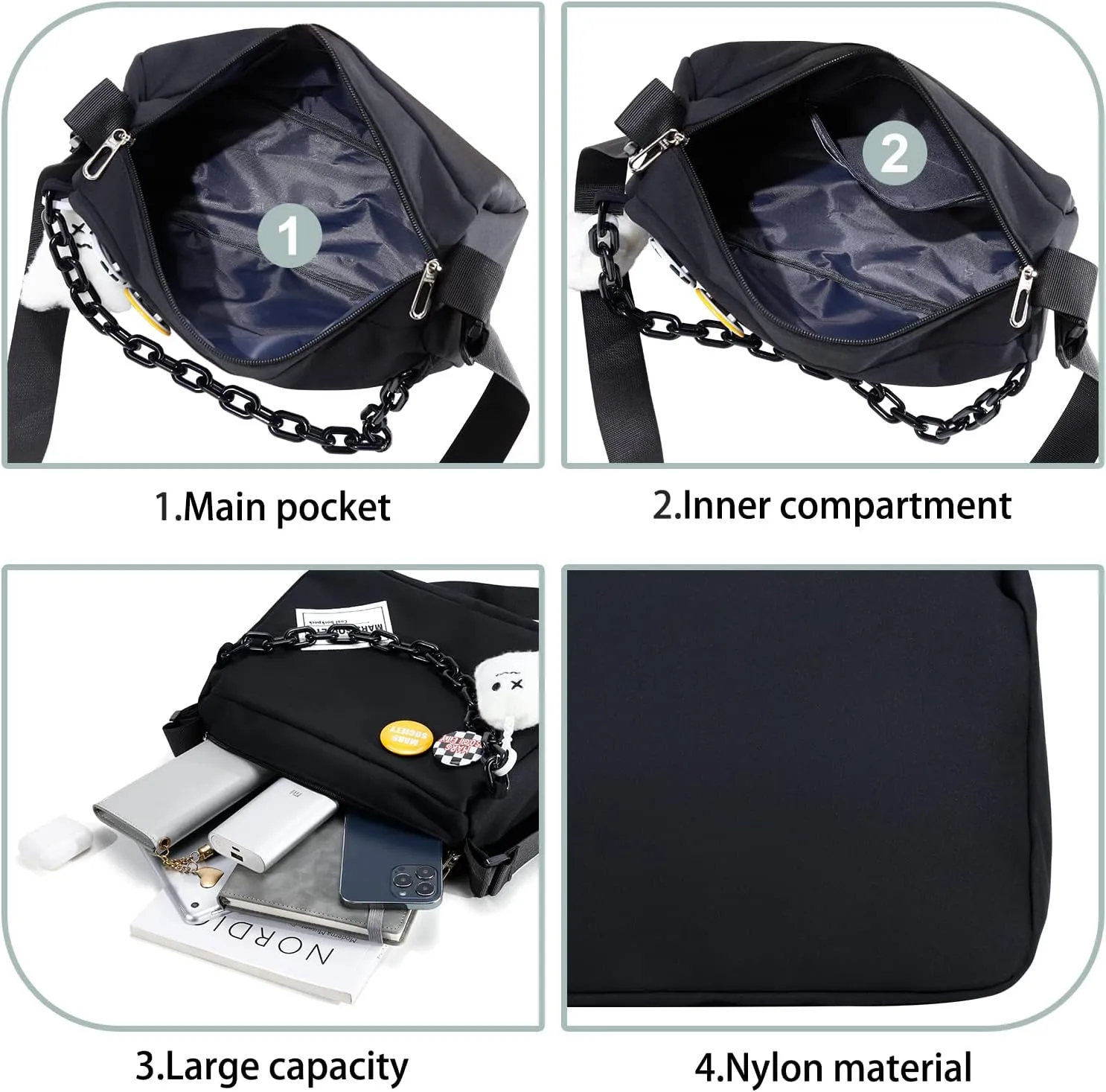 DOB SECHS Crossbody Purse Small Messenger Bags for Women Shoulder Bag