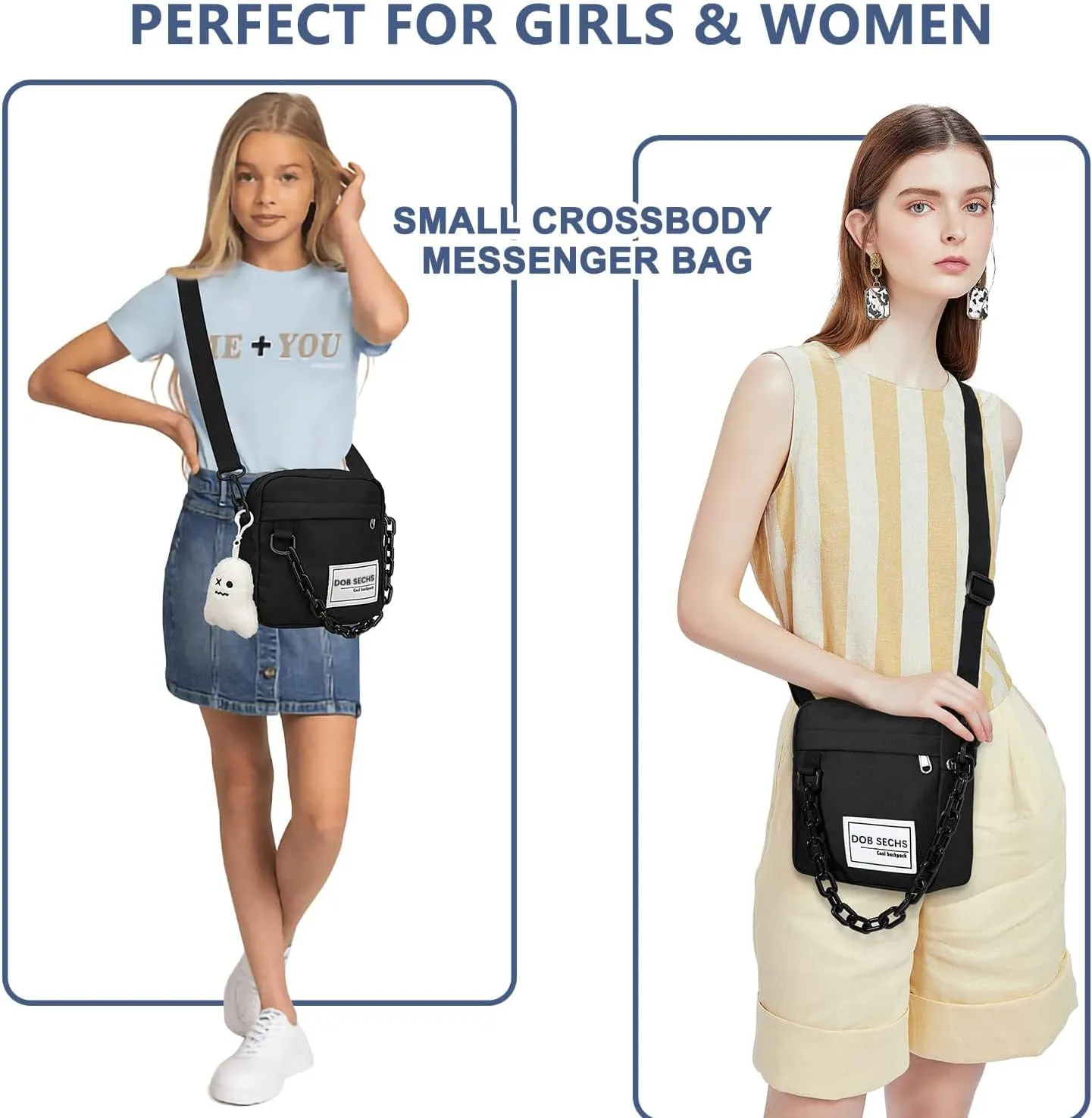 DOB SECHS Crossbody Purse Small Messenger Bags for Women Shoulder Bag