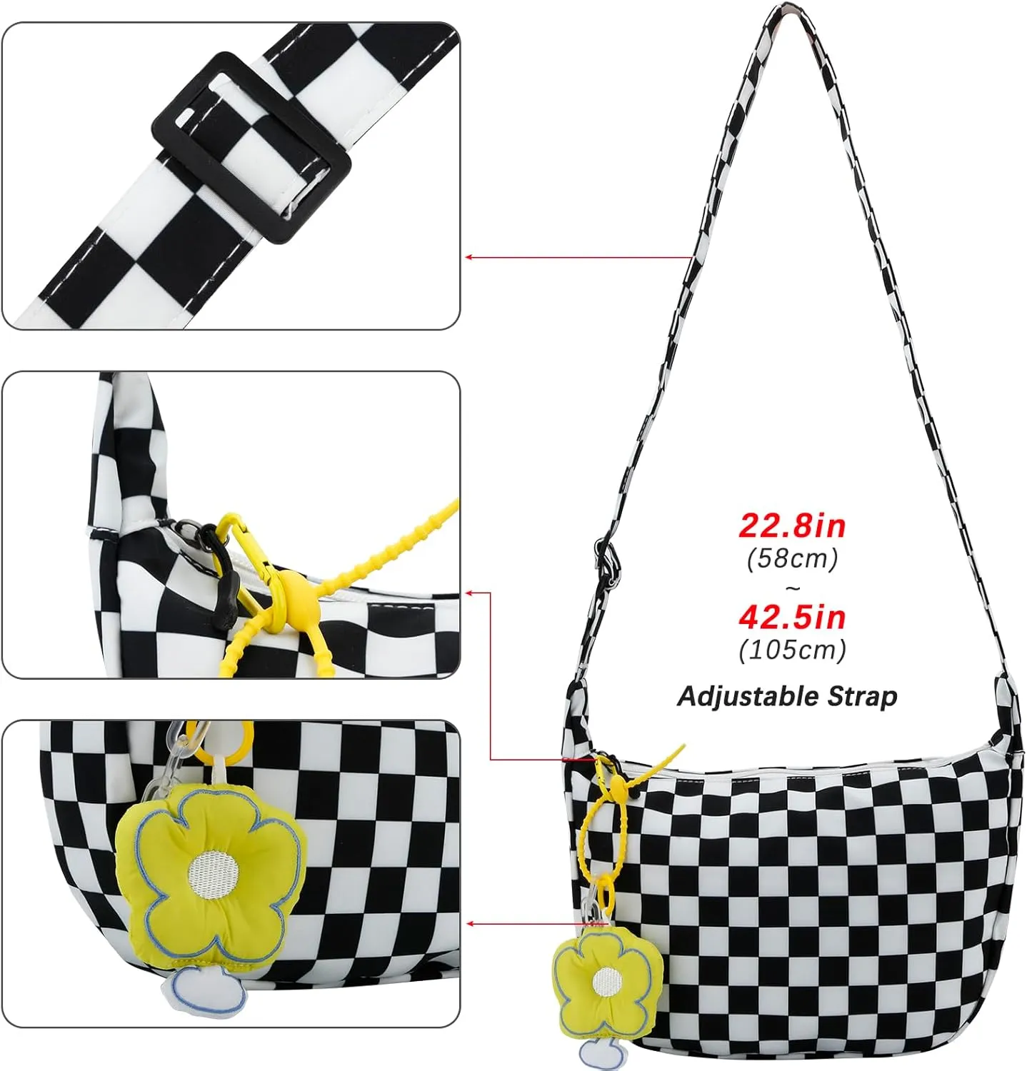 DOB SECHS Crossbody Purse Small Messenger Bags for Women Shoulder Bag