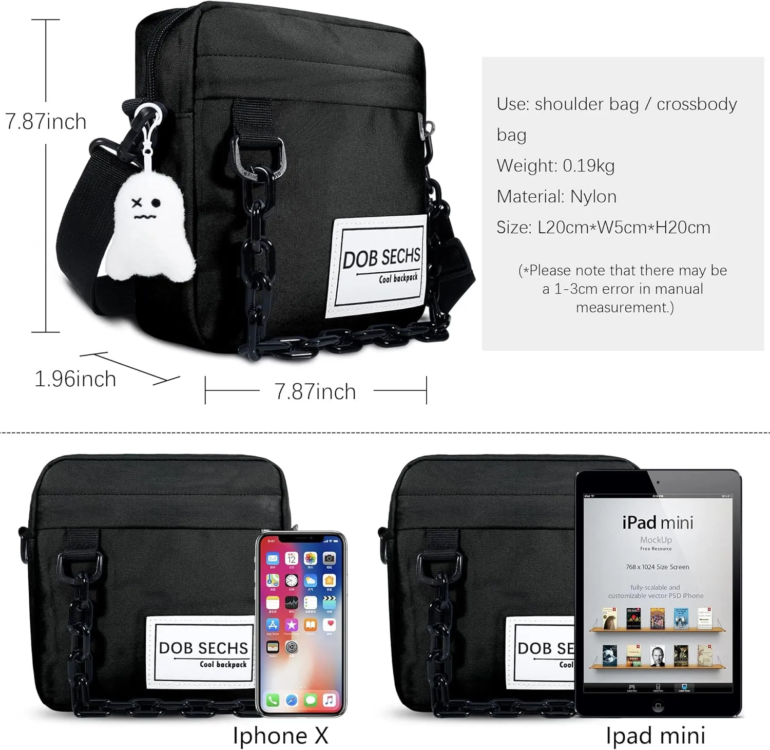 DOB SECHS Crossbody Purse Small Messenger Bags for Women Shoulder Bag