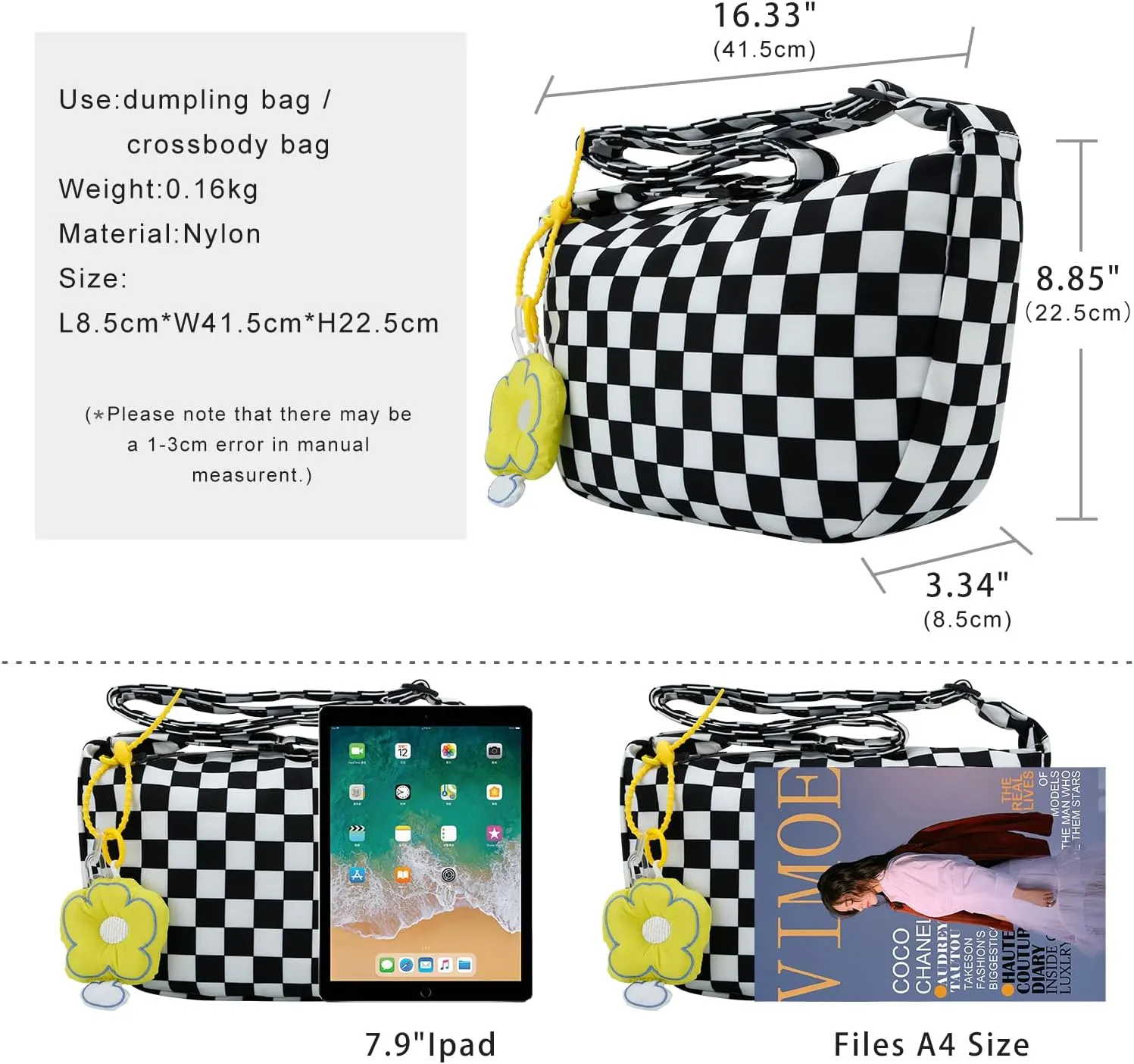 DOB SECHS Crossbody Purse Small Messenger Bags for Women Shoulder Bag