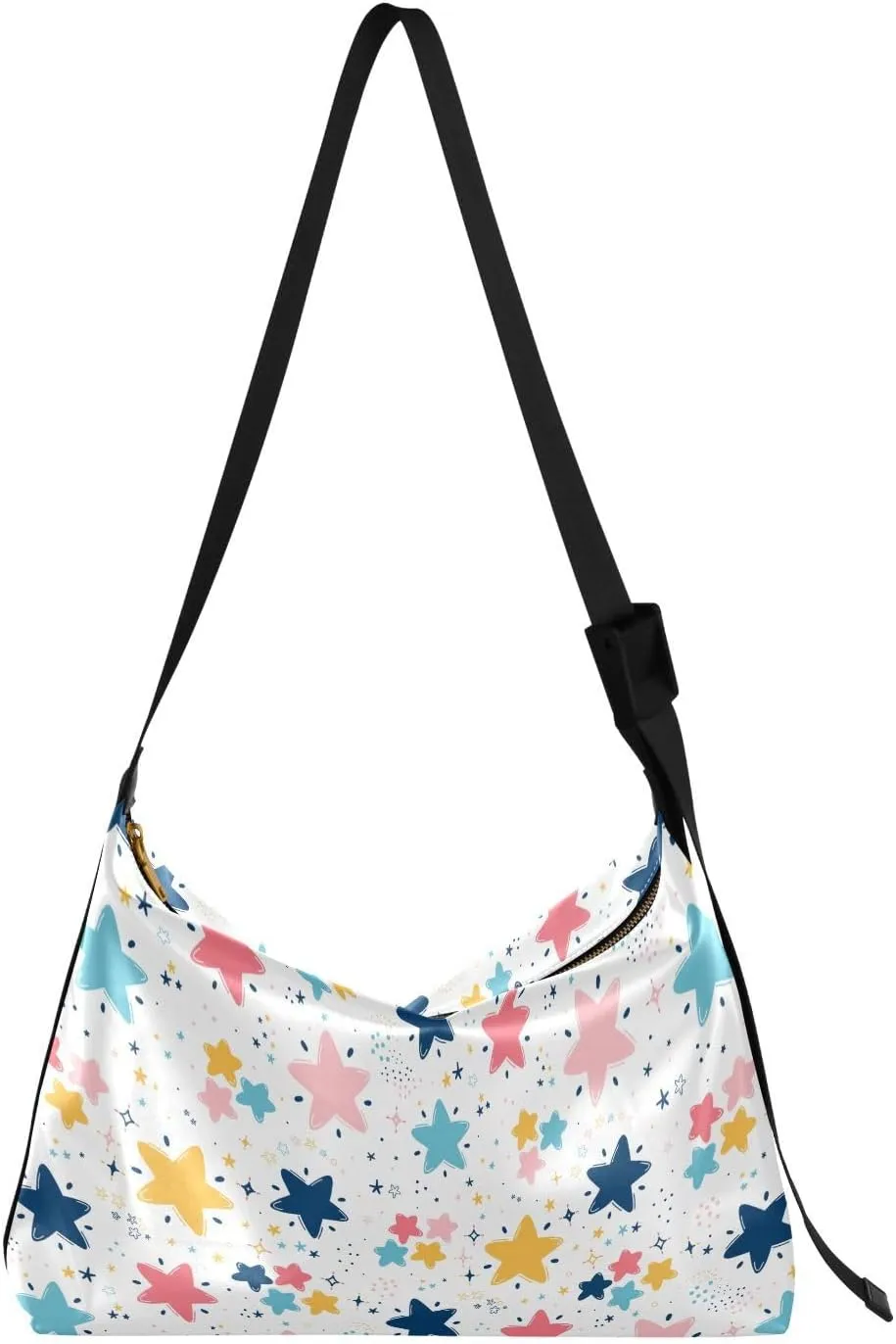 Doodle Cute Star Hobo Crossbody Bags for Women Leather Large Shoulder Bag Cross Body Trendy Womens Tote Bags Handbag for Travel Shopping