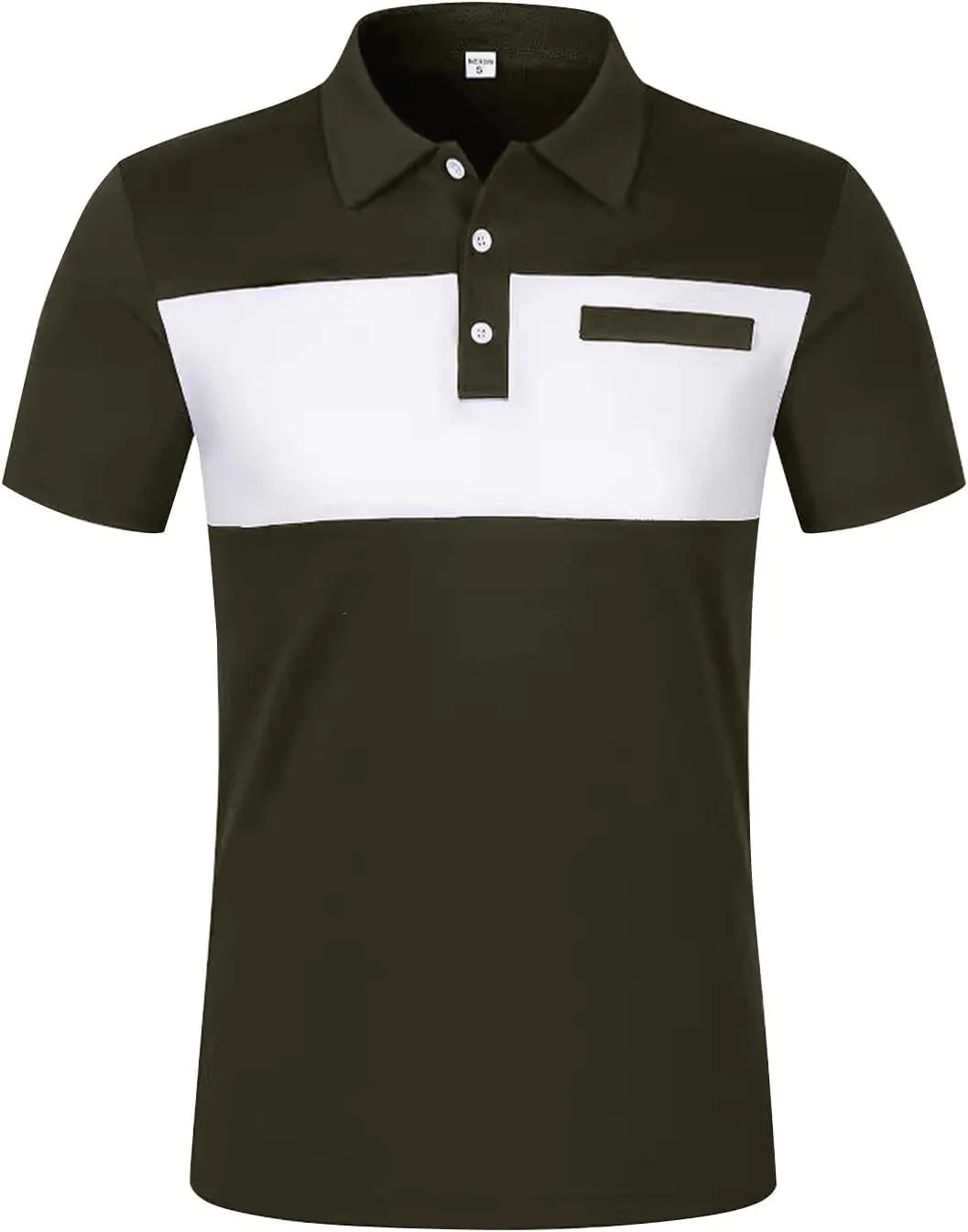 DOPOCQ Polo Shirts for Men Casual Business Fashion Color Block Polo Shirts Plus Size Lapel Golf Basic Henley Shirts