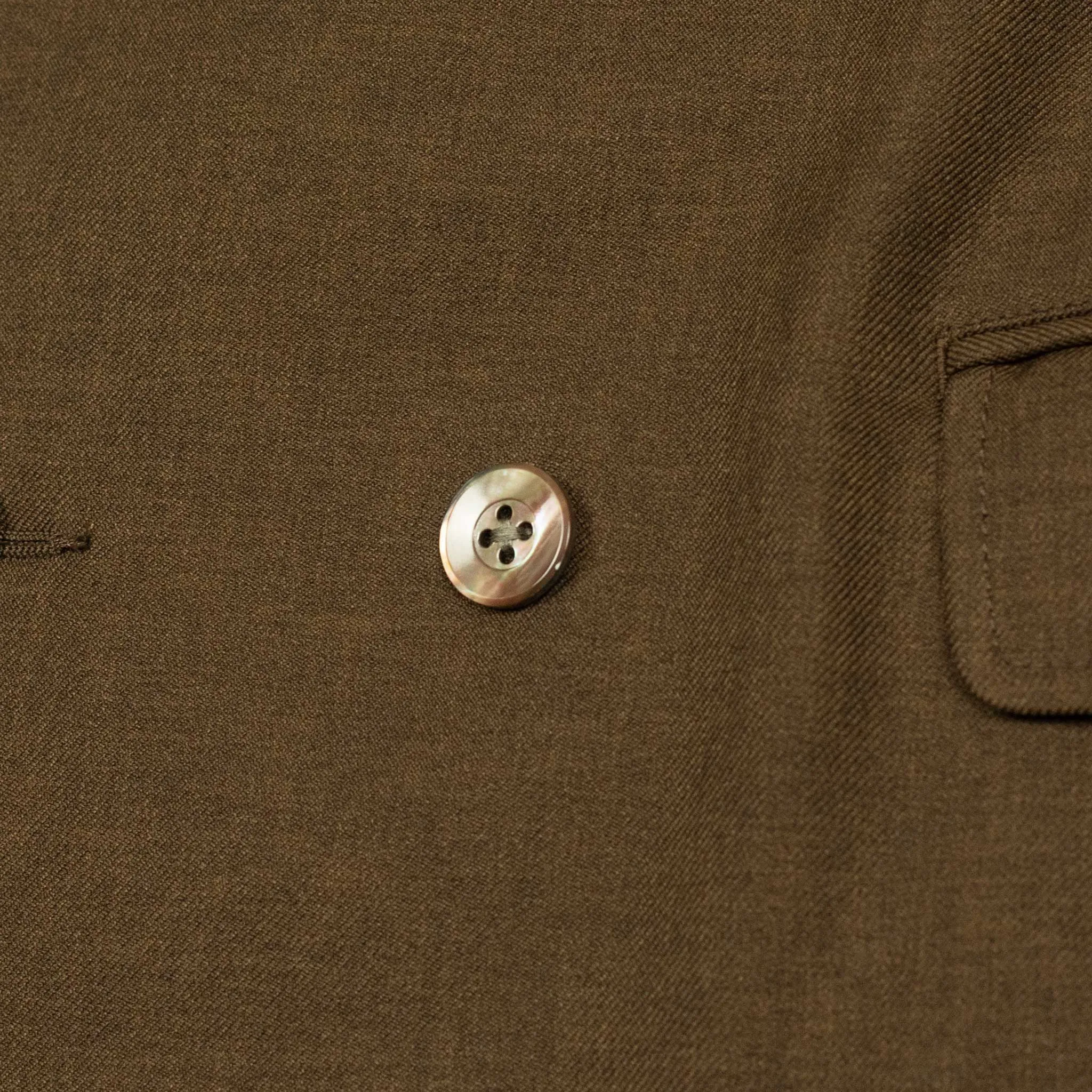 Double breasted jacket in chocolate brown poly double cloth