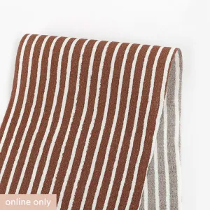 Drawn Stripe Rayon Crepe - Deep Taupe (remnant)