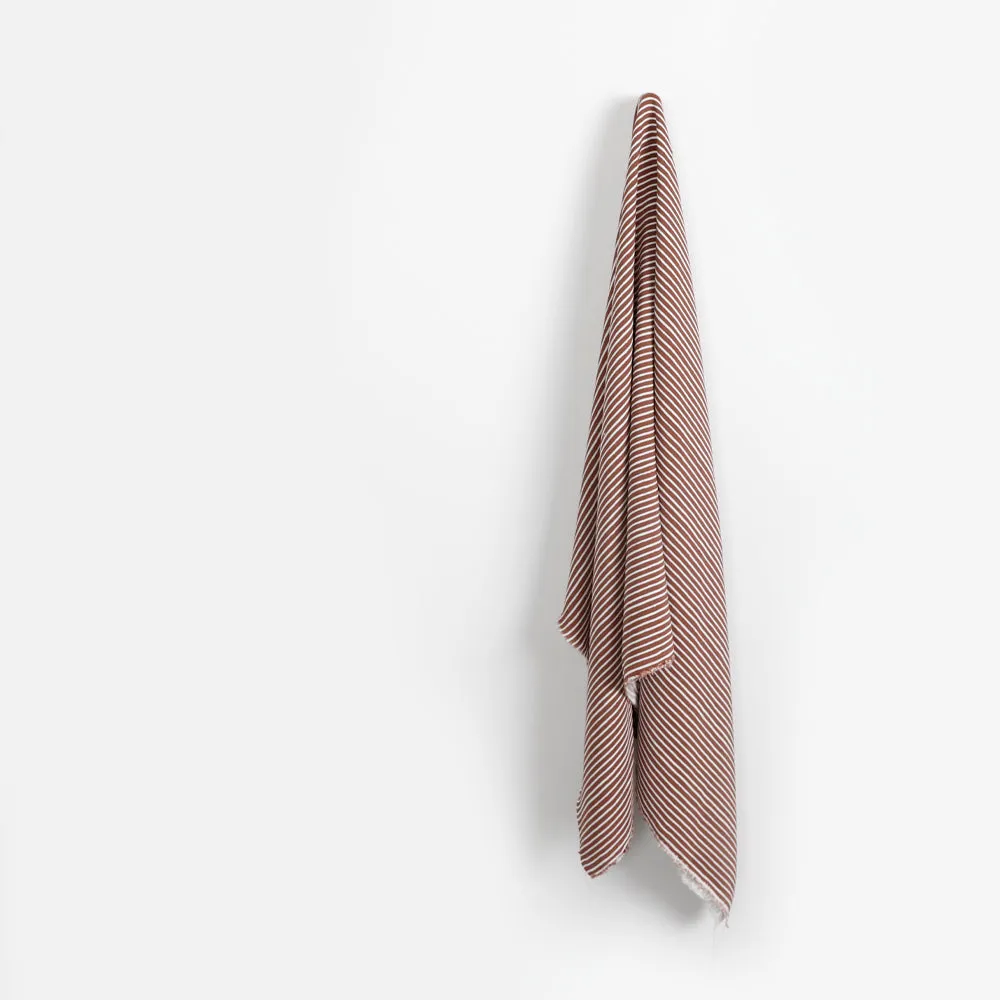Drawn Stripe Rayon Crepe - Deep Taupe (remnant)