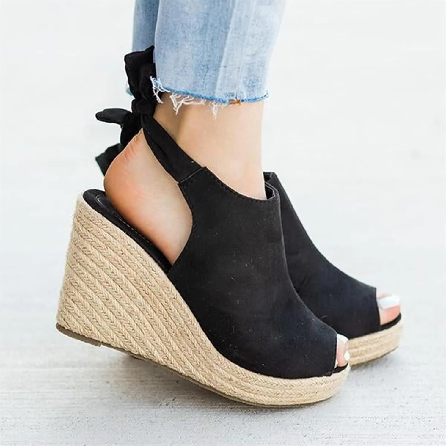 Dress Sandals for Women, Sandals for Women Suede Peep Toe Ankle Booties Cut Out Stacked Heel Ankle Boots