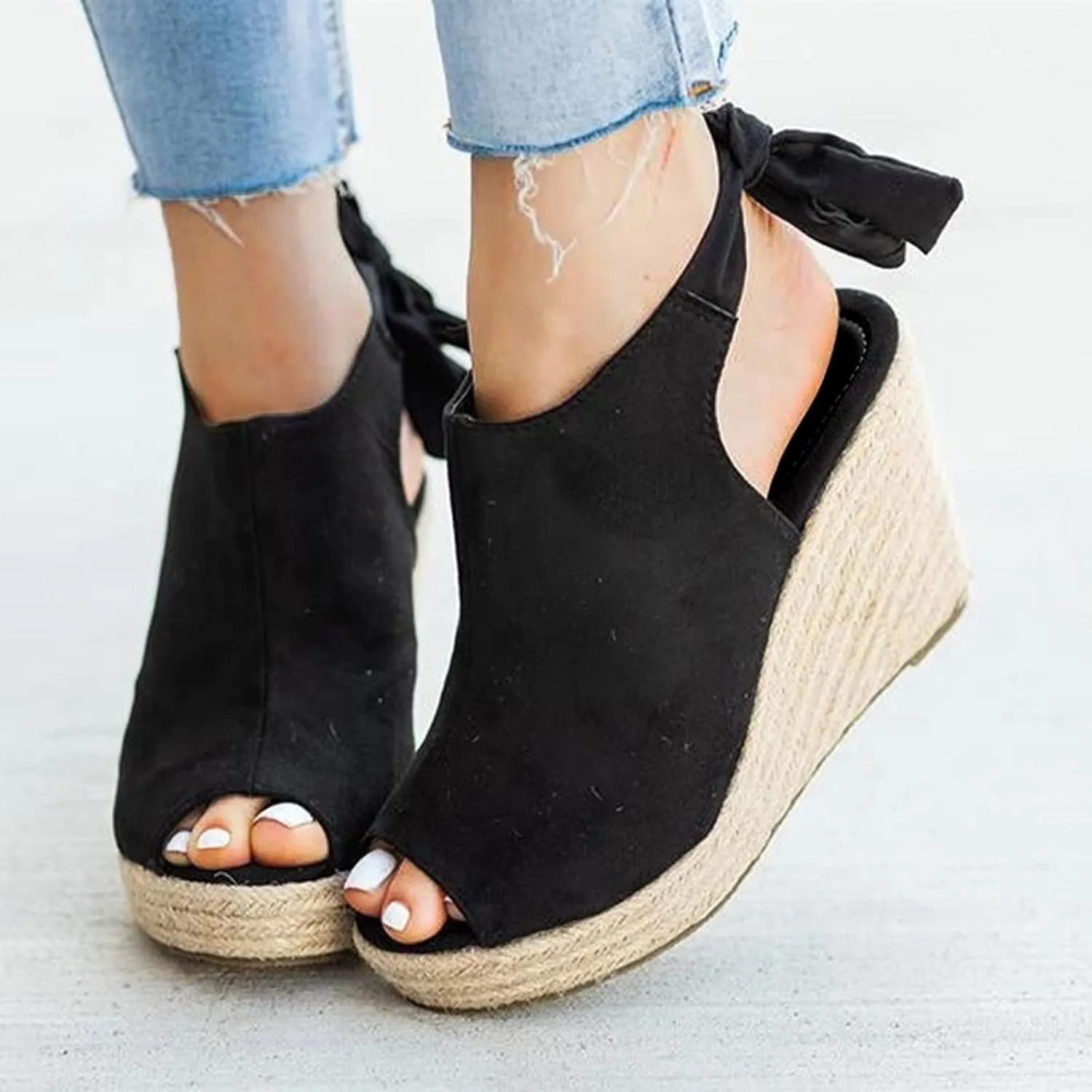 Dress Sandals for Women, Sandals for Women Suede Peep Toe Ankle Booties Cut Out Stacked Heel Ankle Boots
