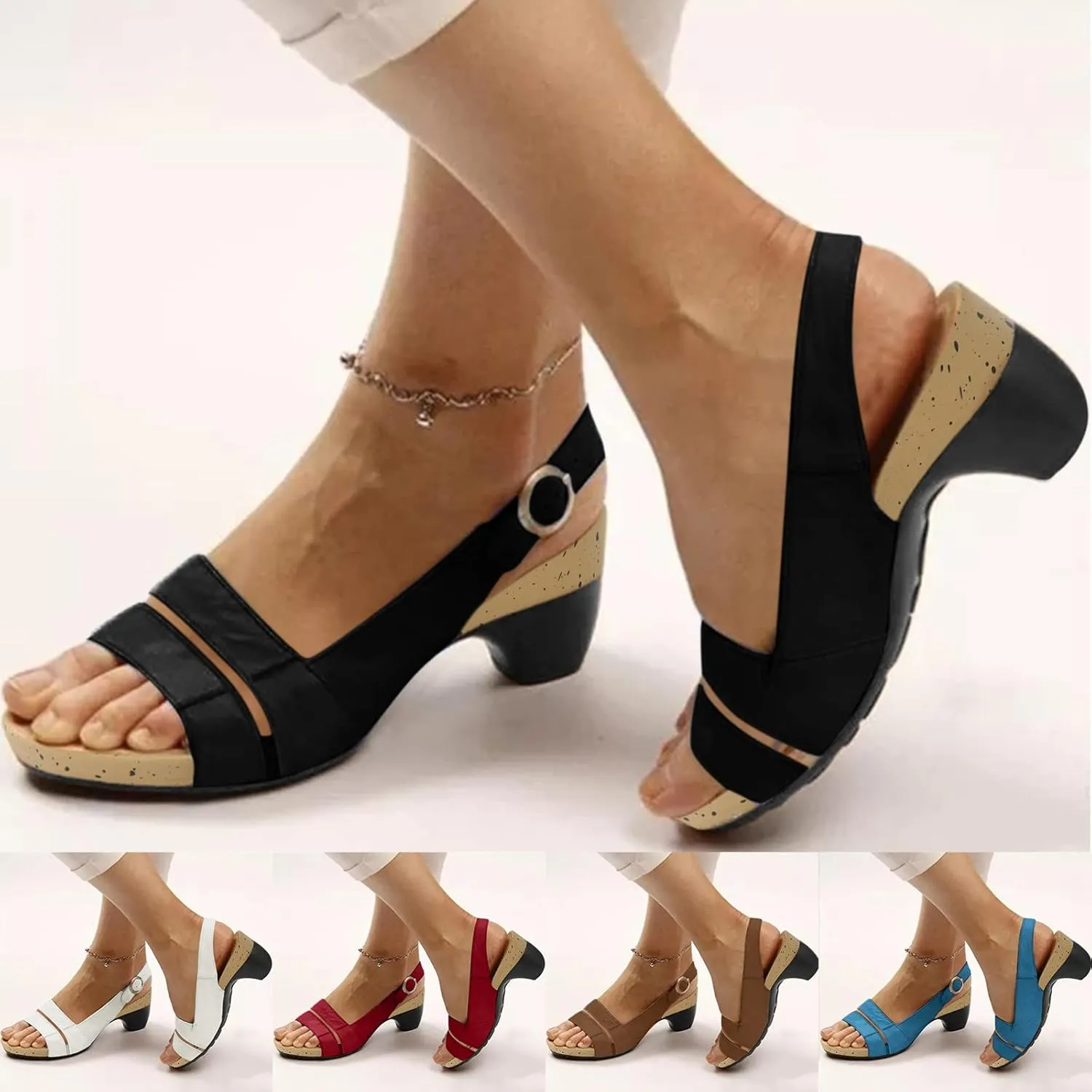 Eduavar Sandals for Women Casual Summer, Women's Ultra-Comfy Wedge Sandals Premium Orthopedic Open Toe Sandals