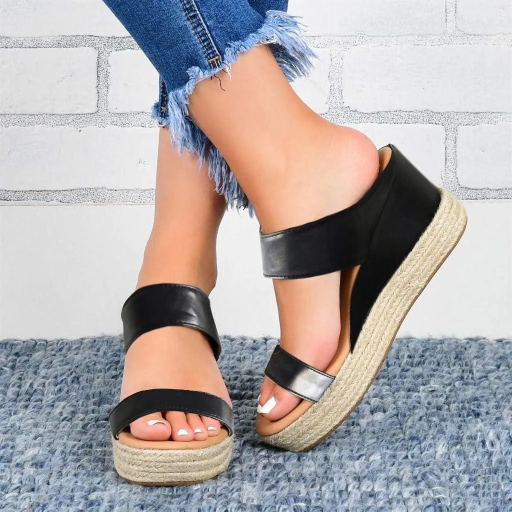 Eduavar Wedge Sandals for Women Dressy, Espadrille Sandals for Women Casual Open Toe Platform Sandals Summer Beach Sandals