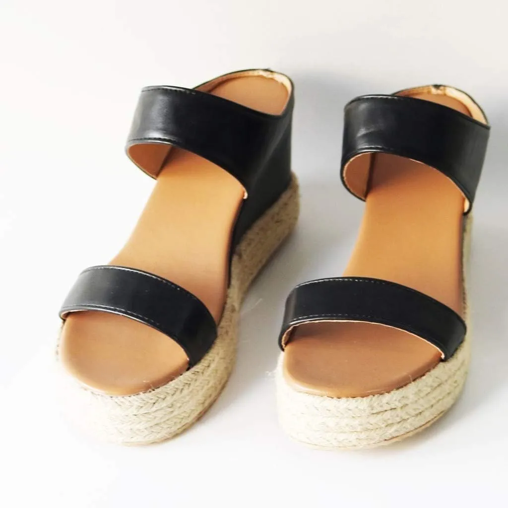 Eduavar Wedge Sandals for Women Dressy, Espadrille Sandals for Women Casual Open Toe Platform Sandals Summer Beach Sandals