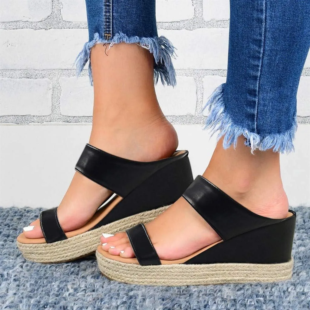 Eduavar Wedge Sandals for Women Dressy, Espadrille Sandals for Women Casual Open Toe Platform Sandals Summer Beach Sandals