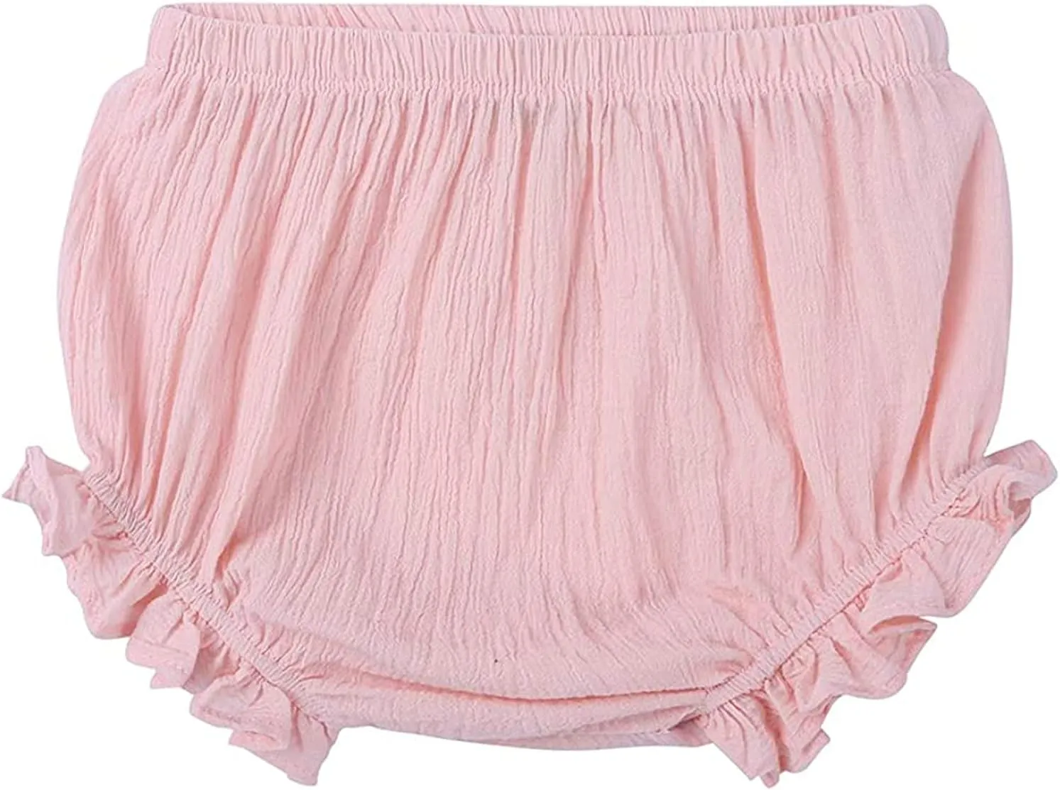 EISHOW 3 Pack Infant Baby Soft Ruffle Shorts Bloomer Kids Boy Girl Solid Cotton Linen Blend Cute Harem Bottom Pants