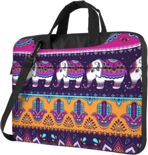 Elephants Mandalas Stylish 13-15.6 Inch Laptop Bag For Man And Women, Computer Messenger Bag, Trendy Shoulder Strap Design