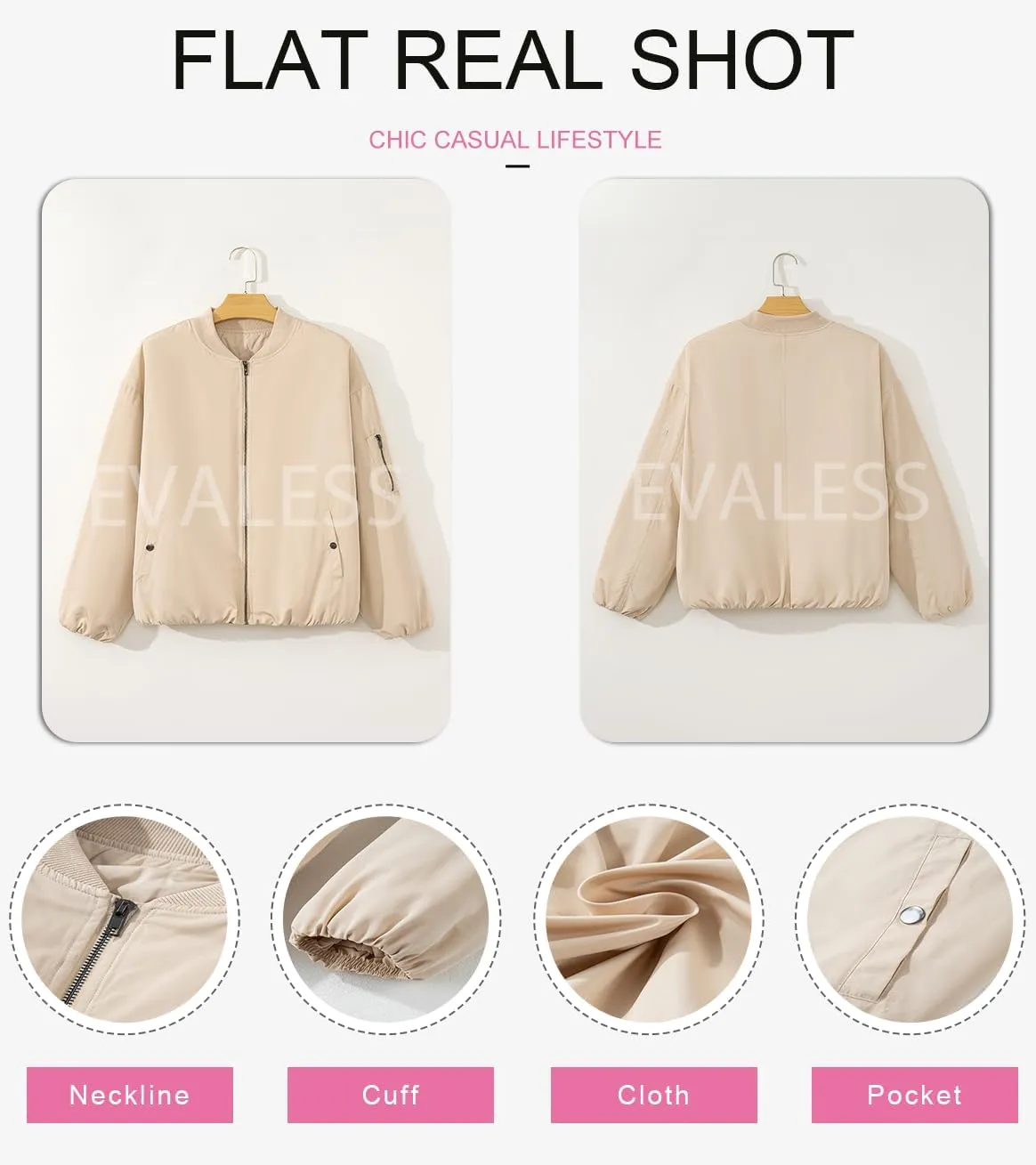 EVALESS Puffer Jackets for Women Zip Up Oversized Bomber Jackets Winter Outfits for Women Dressy Causal