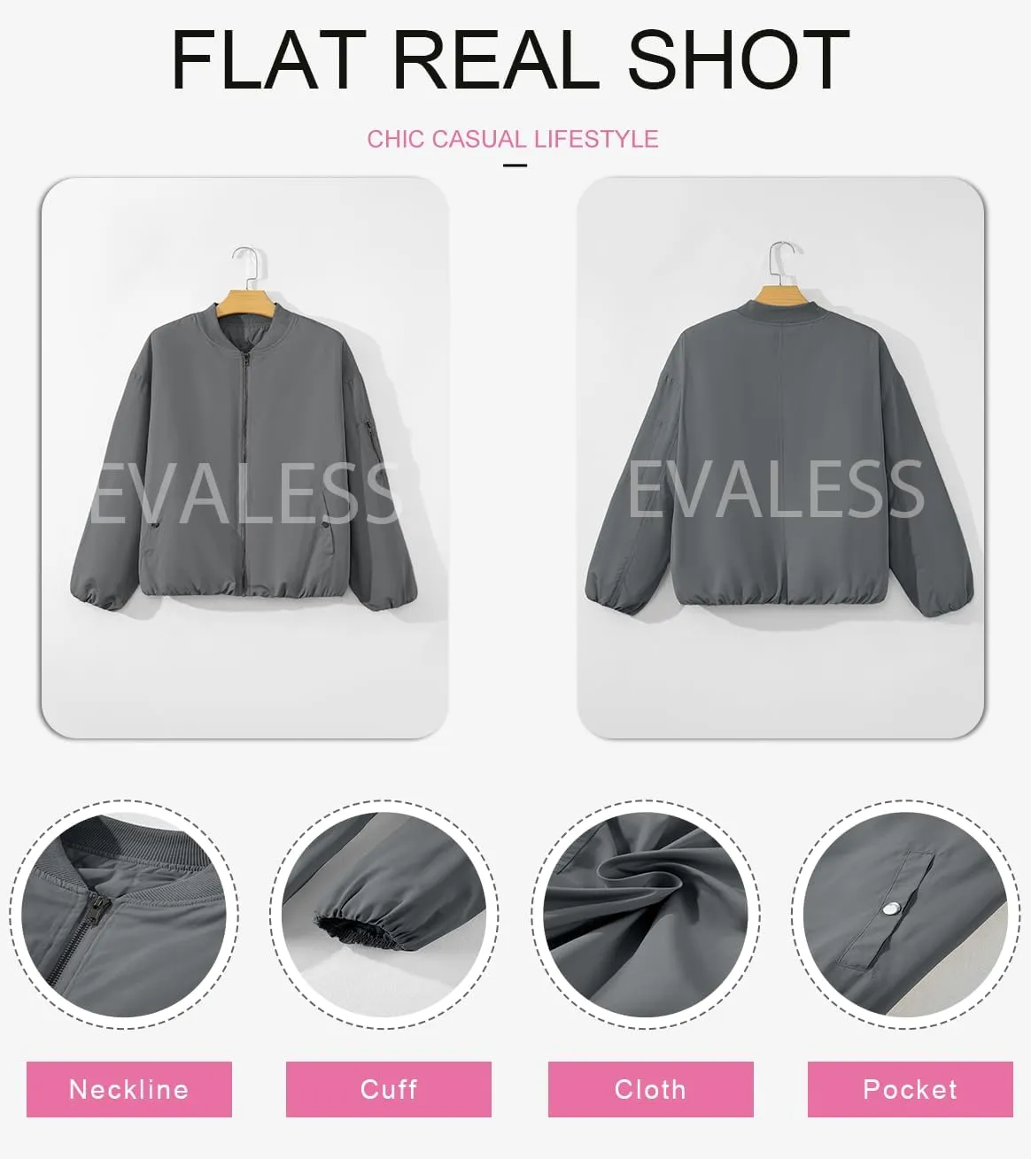 EVALESS Puffer Jackets for Women Zip Up Oversized Bomber Jackets Winter Outfits for Women Dressy Causal