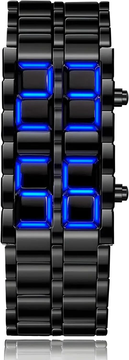 Fashion Full Metal Digital Lava Wrist Watch Men LED Display Watches Gifts for Male Famale Sport Creative Watch