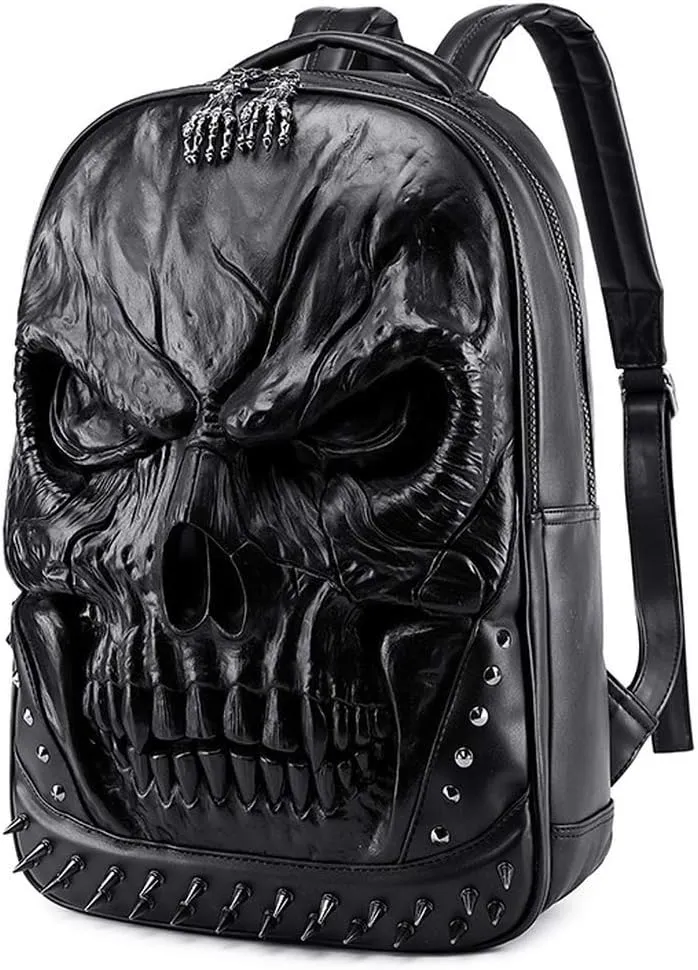 Fashion Rivet Punk Rock Backpack PU Leather Bag Casual Travel Laptop Backpacks Bookbag