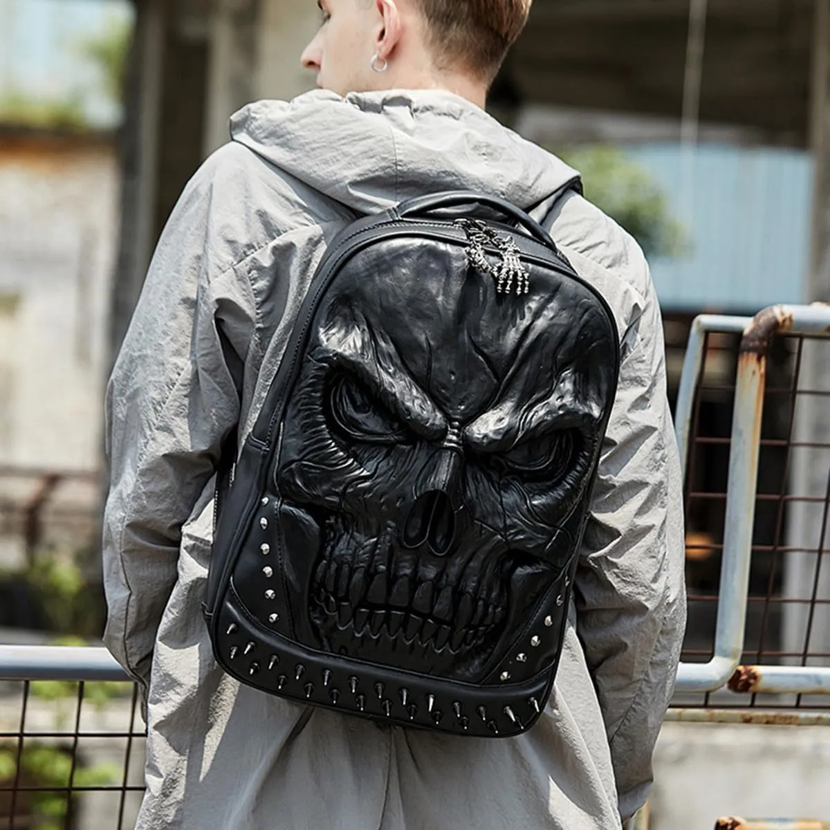 Fashion Rivet Punk Rock Backpack PU Leather Bag Casual Travel Laptop Backpacks Bookbag