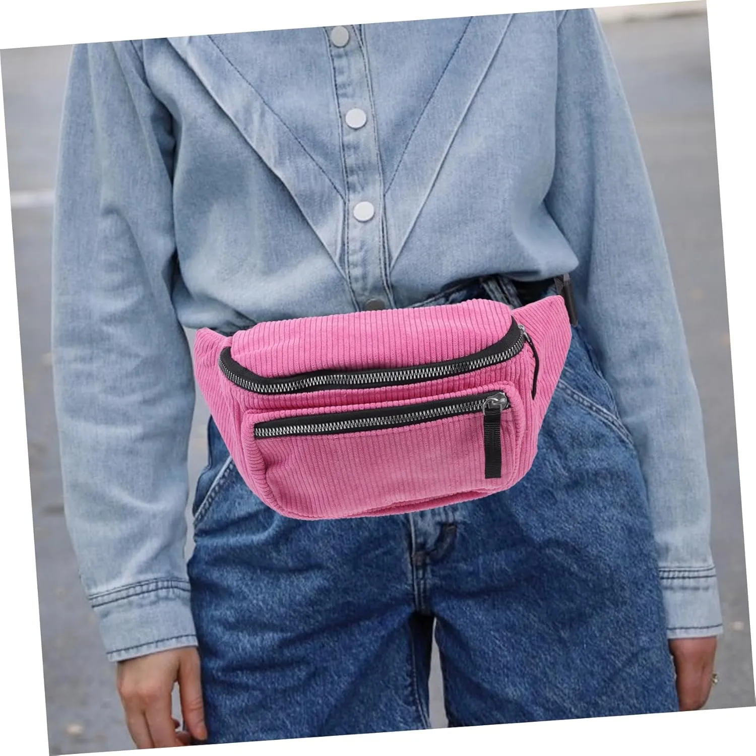 Fashionable Waist Pouch for Women Compact Chest Pack Zipper for Travel Hiking