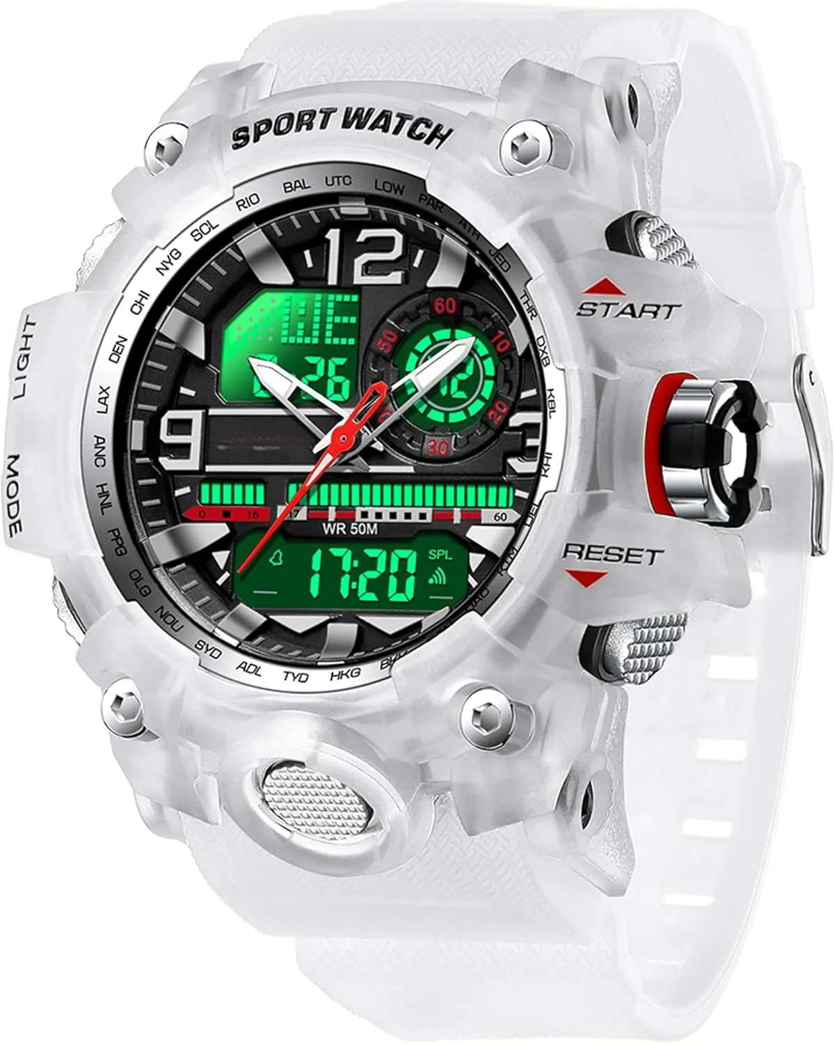 findtime Mens Tactical Watches for Men Military Watch Reloj Militar Para Hombre Sports Outdoor Waterproof Digial Analog Alarm Stopwatch Big Face Wristwatch